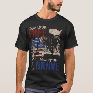 Camiseta terra do lar livre do bravo dia dos veteranos