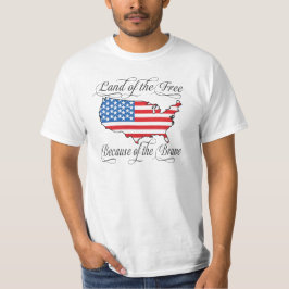 Camiseta Terra do livre devido aos E.U. patrióticos bravos