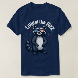 Camiseta terra do rizz Trump Raccoon 4 de julho Sátira