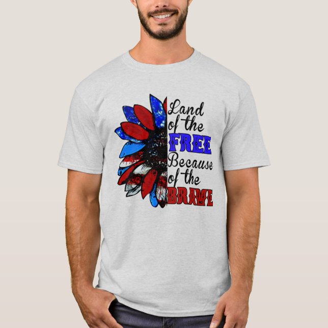 Camiseta Terra dos Grátis Por Causa Do Bravo - USA Patrio (Frente)