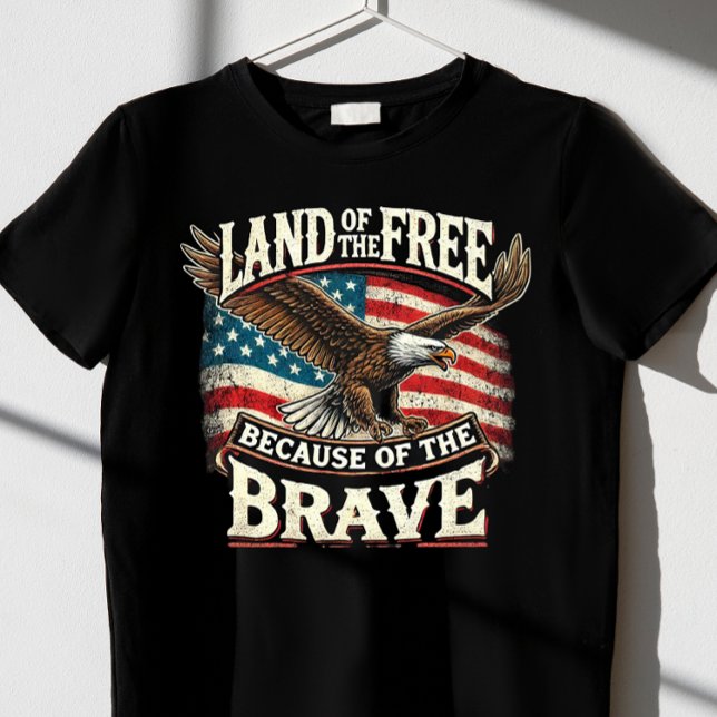 Camiseta "Terra dos Gratuitos, por causa da coragem" (Criador carregado)