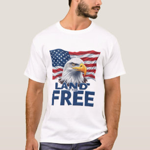 Camiseta Terra dos Livres, Bandeira Americana Patriótica