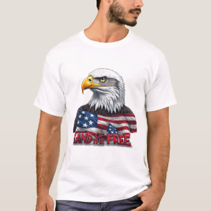 Camiseta Terra dos Livres, Bandeira Americana Patriótica