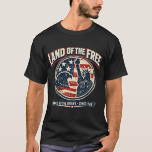 Camiseta Terra dos Livres Lar dos Valentes 4 de julho