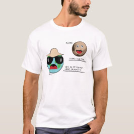 Camiseta Terra e Plutão - Discussão Engraçada