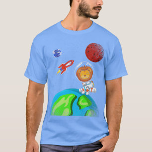 Camiseta Terra Espaço África Safari Astronauta Animal Rocke