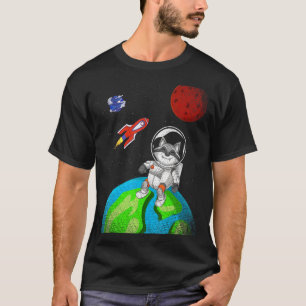 Camiseta Terra Espaço Floresta Animal Astronauta Raccoon