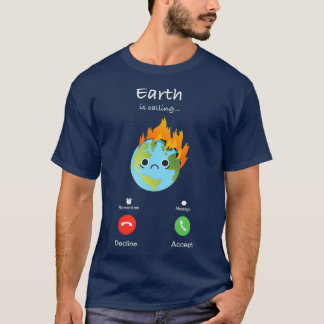 Camiseta Terra Está Chamando Planeta Anti-Mudanças Climátic