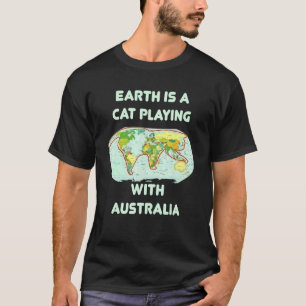 Camiseta Terra Gato Brincando com Ball Shell na Austrália G