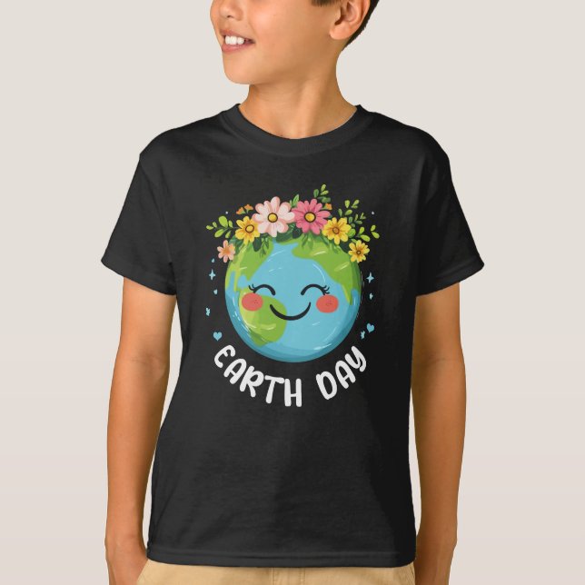 Camiseta Terra Gira com Terra Feliz Floral Dia da Terra 202 (Frente)