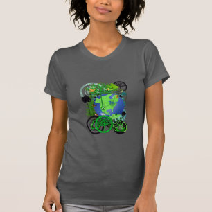 Camiseta Terra global dos continentes das árvores do