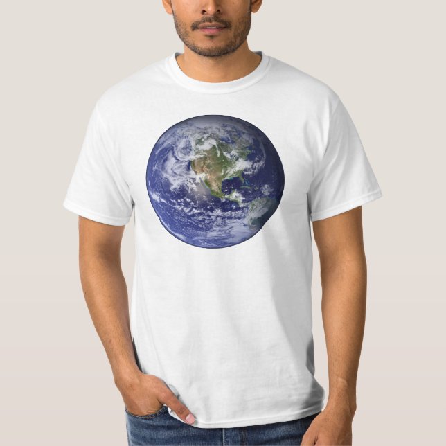 Camiseta Terra - hemisfério ocidental (Frente)