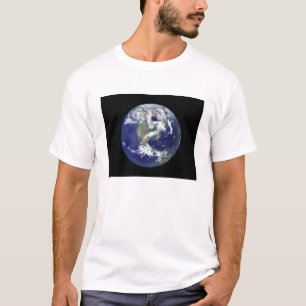 Camiseta Terra inteiramente iluminada centrada em America