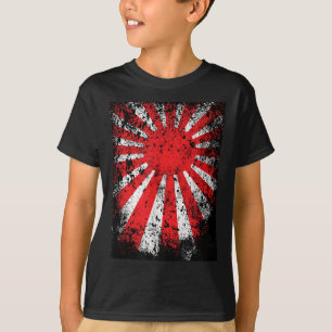Camiseta Terra Japonesa Da Bandeira Da Guerra Do Sol Ascens