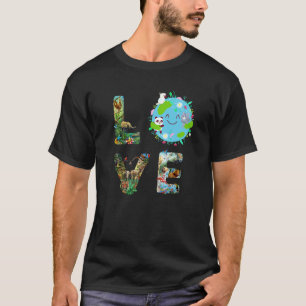 Camiseta Terra Mãe Ama Animais Ambientais do Mundo