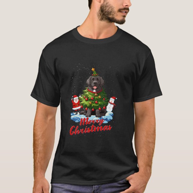 Camiseta Terra Nova Maravilha Árvore de Natal Cachorro X Ma (Frente)