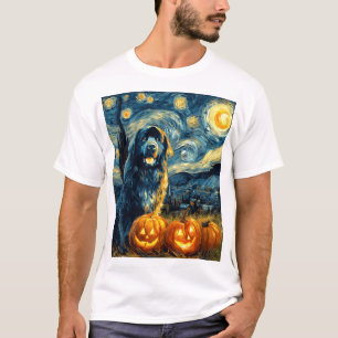 Camiseta Terra Nova Newfie Cachorro Fofo Dia das Bruxas Jac