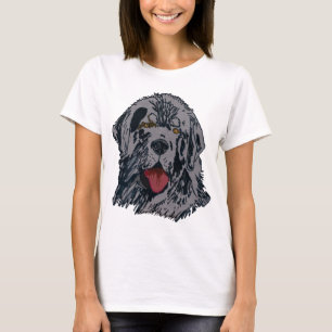 Camiseta Terra Nova - retrato preto de Newfie