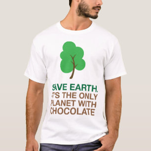 Camiseta Terra, o único planeta com chocolate