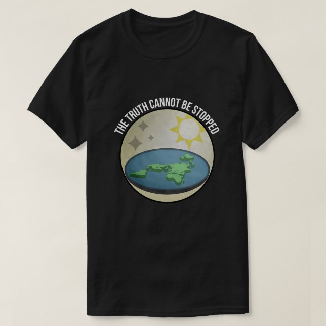 Camiseta Terra Plana A Verdade Não Pode Ser Parada (Frente do Design)