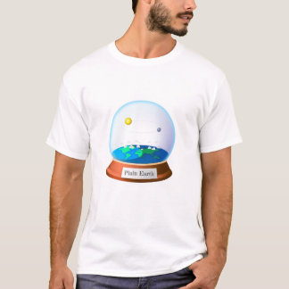 Camiseta Terra Plana em um globo