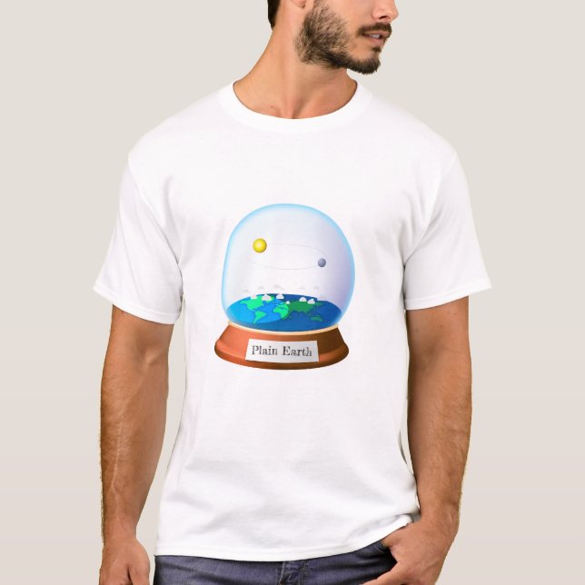 Camiseta Terra Plana em um globo (Frente)