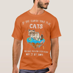 Camiseta Terra plana Gato Engraçado Gatinho Universo Espaço