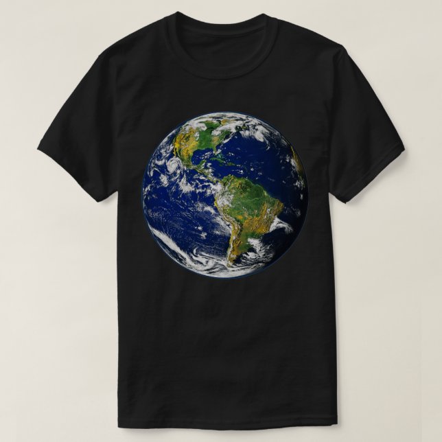 Camiseta Terra Planeta Azul do Espaço (Frente do Design)