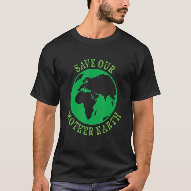 Camiseta Terra Planeta Seguro Globo Vegano Mãe Vegetariana (Frente)
