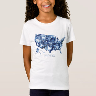 Camiseta Terra que eu amo - Mapa dos Estados Unidos