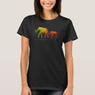 Camiseta Terra Tones Mãe E Elefante Bebê