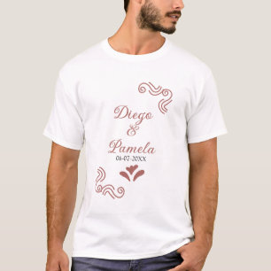 Camiseta Terracotta casal de casamento russo negro em Espan