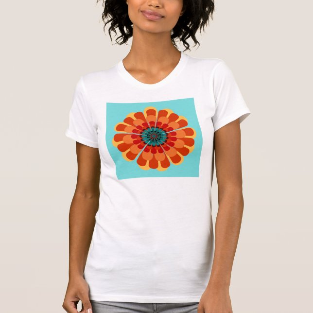 Camiseta Terracotta & Teal Flower (Frente)