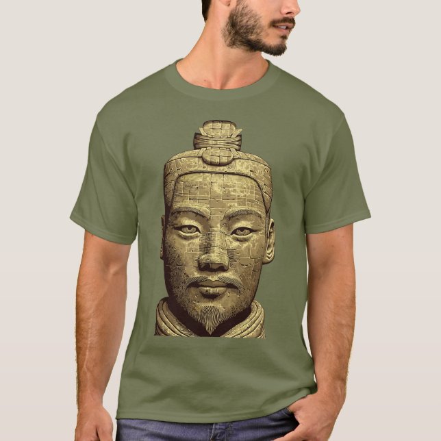 Camiseta Terracotta Warrior - Arte Dourada Antiga (Frente)