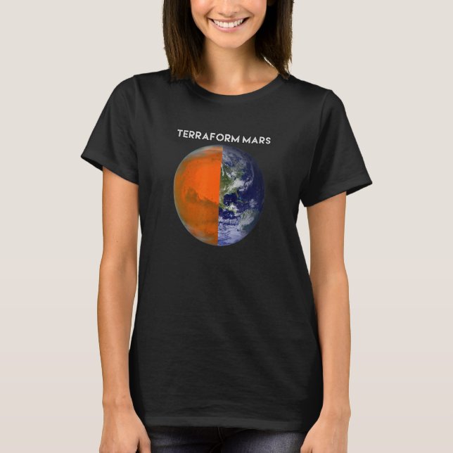 Camiseta TERRAFORM MARS For Human Migration Funny Witt (Frente)