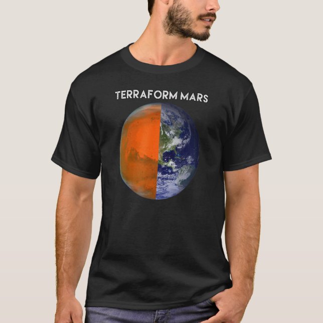 Camiseta TERRAFORM MARS For Human Migration Funny Witt (Frente)