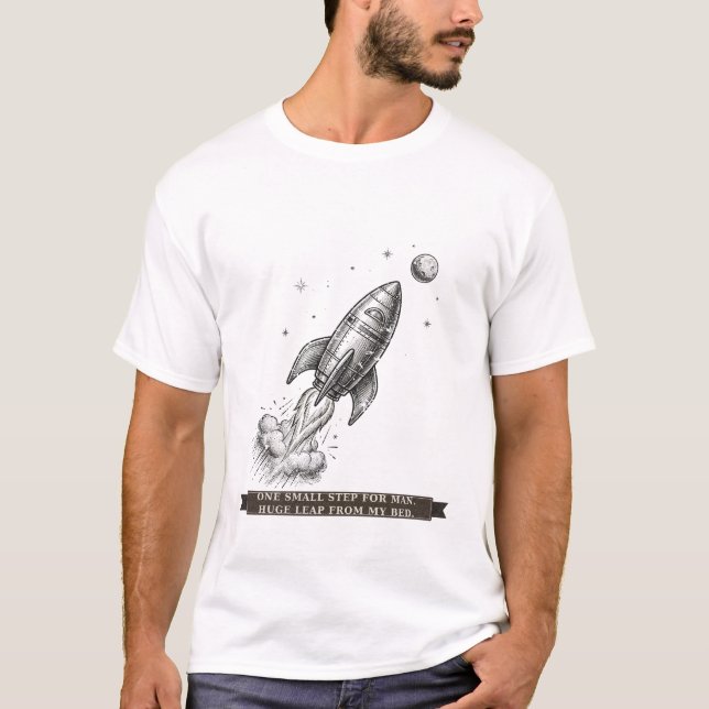 Camiseta Terraplanagem Divertida da Lua (Frente)