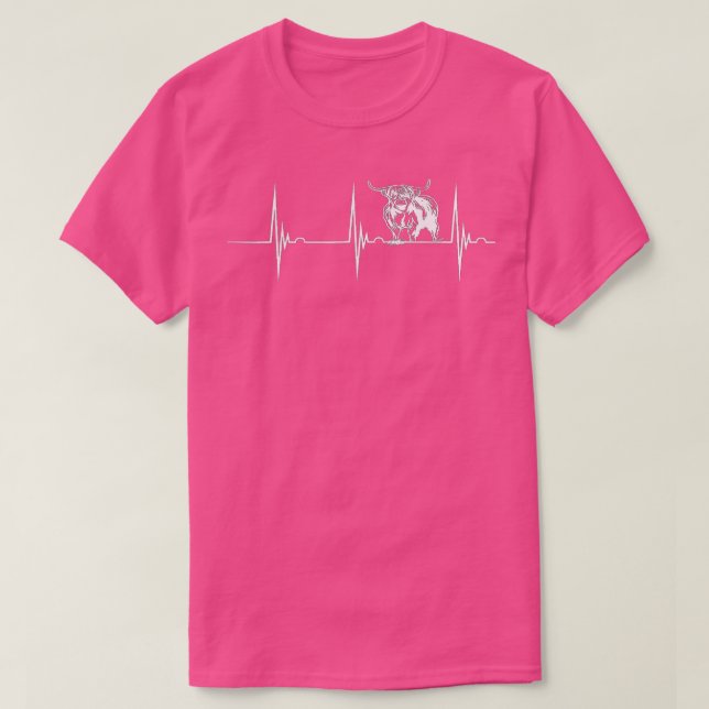 Camiseta Terras Altas Escocesas Pulsação EKG (Frente do Design)