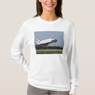 Camiseta Terras da descoberta do vaivém espacial na pista