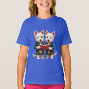 Camiseta Terreiros de West Highland lendo poesia no jantar