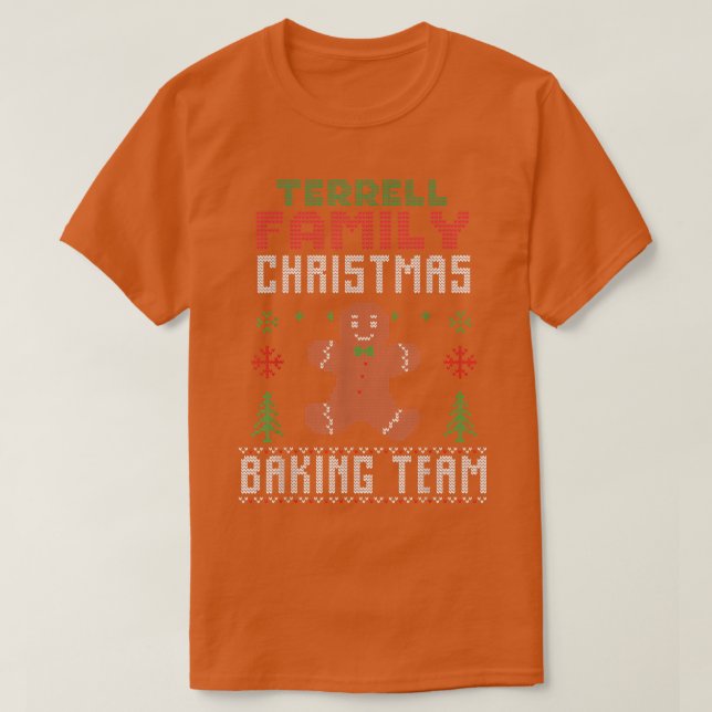 Camiseta Terrell Family Christmas Baking Team Matging (Frente do Design)