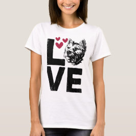 Camiseta Terrier Branco do West Highland - Amor ao Cãozinho