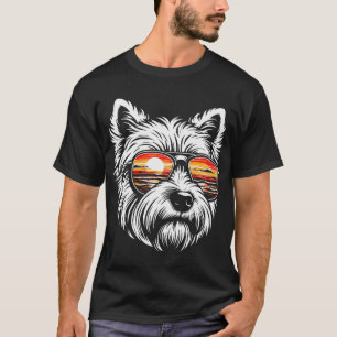 Camiseta Têrrier Branco do West Highland Cão Westie Óculos