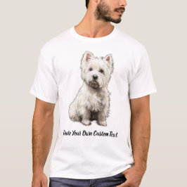 Camiseta Terrier Branco do West Highland Crie Seu Texto
