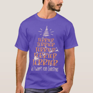 Camiseta Terrier Christmas Dog genebra família Christmasree