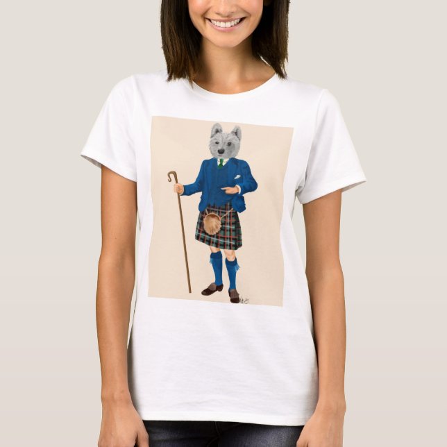 Camiseta Terrier da West Highland em Kilt (Frente)