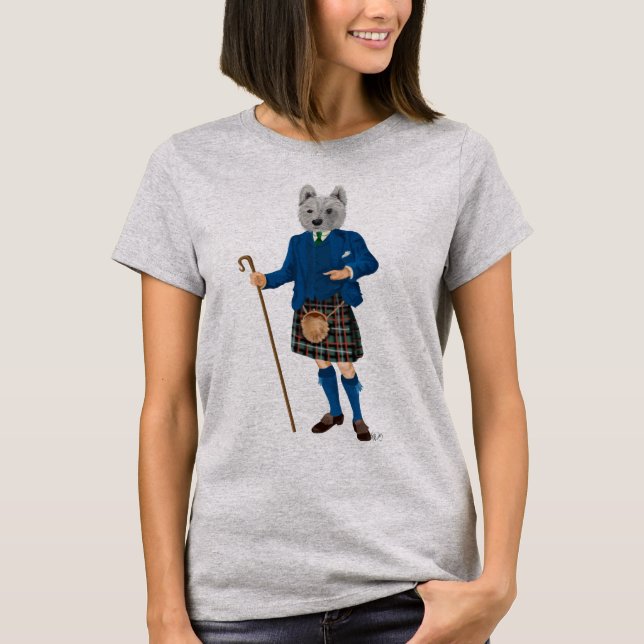 Camiseta Terrier da West Highland em Kilt 2 (Frente)