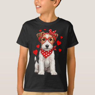 Camiseta Terrier de Raposa Dia dos Namorados Cão de Cabelo