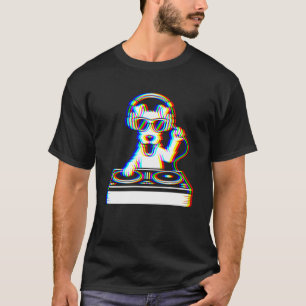 Camiseta Terrier DJ Glitch Rave EDM Música Fio de Cabelo En