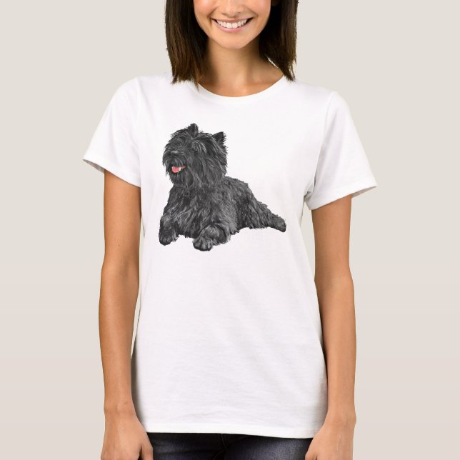 Camiseta Terrier do Cairn Negro (Frente)